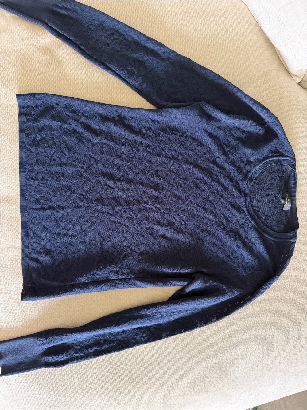 rag & bone Navy Textured Crewneck Sweater
